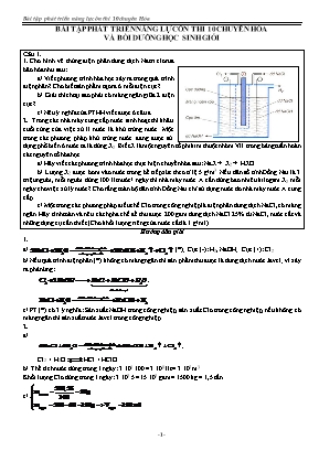 Bài tập phát triển năng lực ôn thi 10 chuyên hóa và bồi dưỡng học sinh giỏi